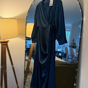 Elegant Long Sleeve Blue Dress